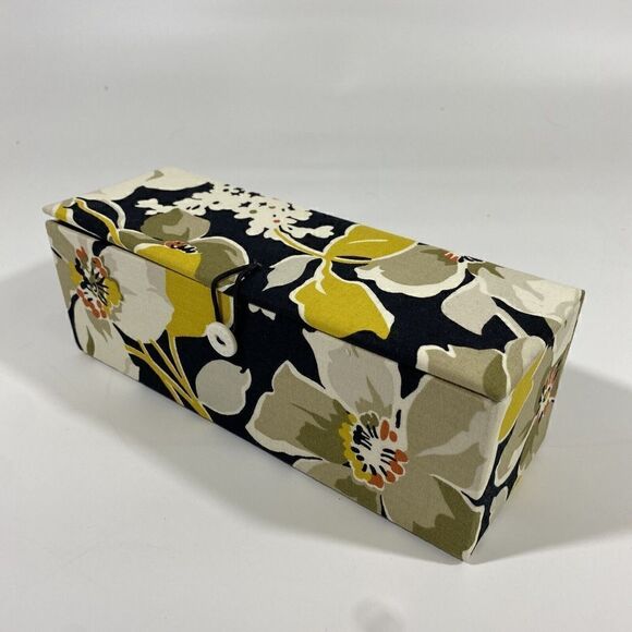 Vera Bradley Floral Reverse Painted Ornaments set of 3 2012 Black Dogwood - Picture 8 of 8